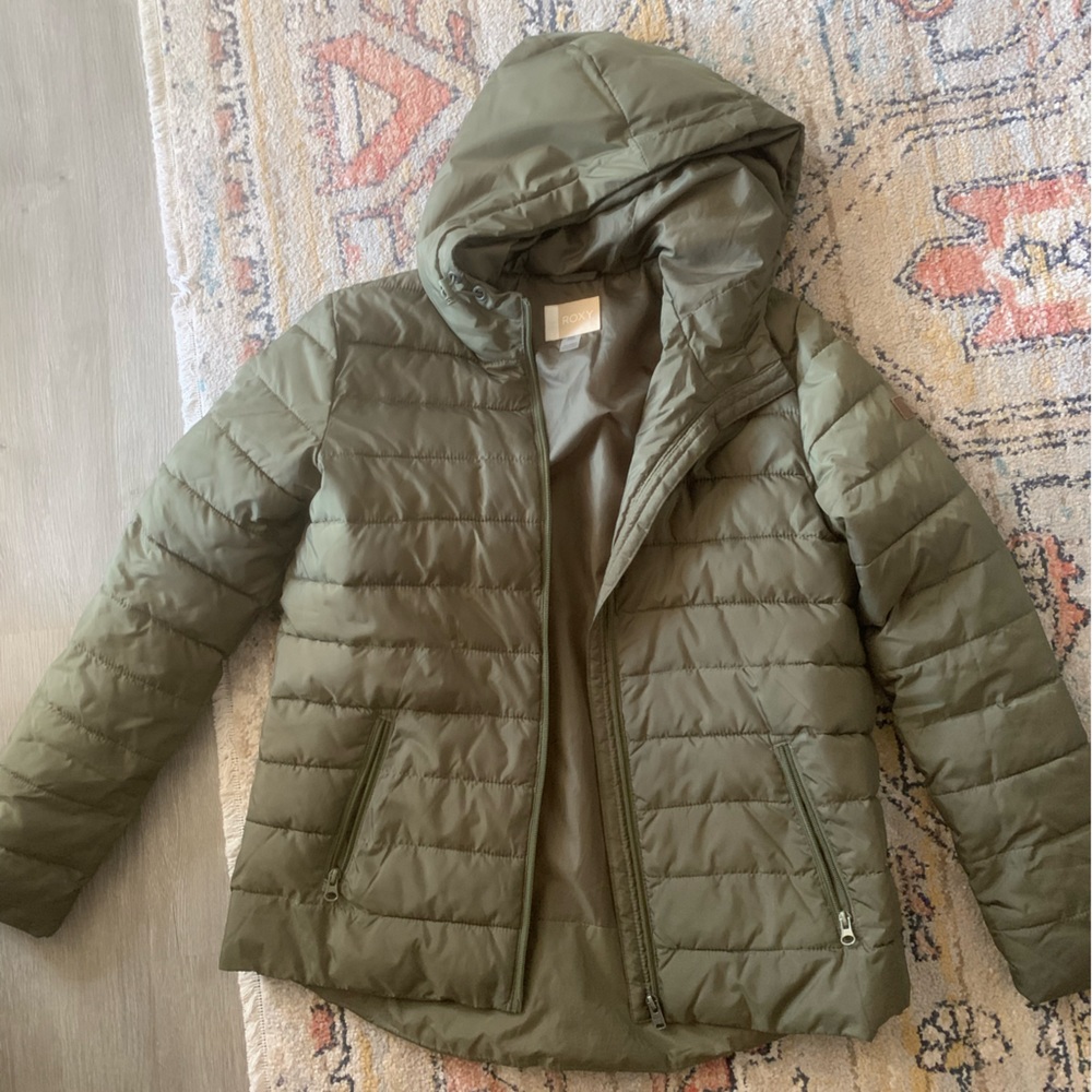 Roxy Peak Water Repellent Jacket, Burnt Olive, M